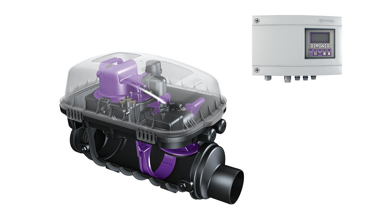 Backwater pump station, Pumpfix F DN 100, Floor slab, black