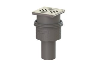 Σιφώνι Practicus, με κατακόρυφη έξοδο Φ75, με σχάρα σχισμών 132X132 mm, L15