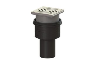 Σιφώνι Ecoguss,  με κατακόρυφη έξοδο Φ83, με σχάρα σχισμών 132X132 mm, L15