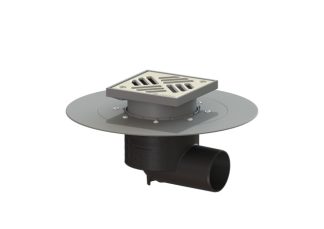 Σιφώνι Ecoguss, με κολλητή φλάντζα στεγάνωσης με πλάγια έξοδο Φ78, με σχάρα σχισμών 150x150 mm, K3