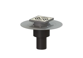 Σιφώνι Ecoguss, με κολλητή φλάντζα στεγάνωσης με κατακόρυφη έξοδο Φ83, με σχάρα σχισμών 150x150 mm, K3