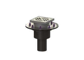 Σιφώνι Ecoguss, με πρεσαριστή φλάντζα στεγάνωσης με κατακόρυφη έξοδο Φ78, με σχάρα σχισμών 150x150 mm, K3