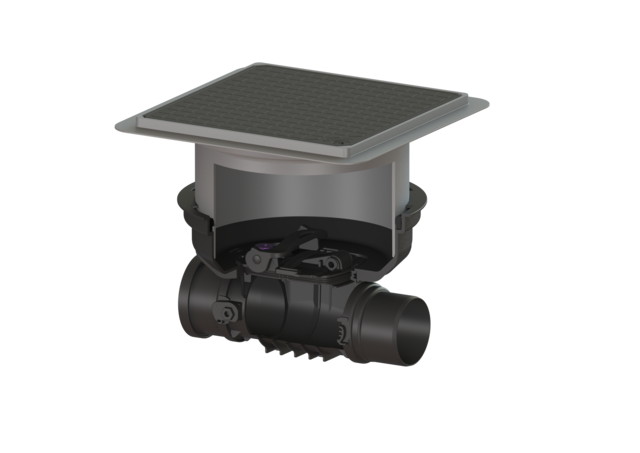 Σωληνοστόμιο Staufix Φ90-Φ200 για εγκατάσταση εντός σκυροδέματος, με μαύρο κάλυμμα, Φ 110 mm