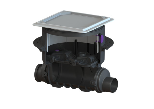 Σωληνοστόμιο Controlfix για εγκατάσταση εντός σκυροδέματος, με κάλυμμα για πλακάκι, Φ110 mm