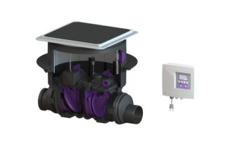 Βαλβίδα αντεπιστροφής Staufix FKA Comfort για εγκατάσταση εντός σκυροδέματος, με μαύρο κάλυμμα, Φ110 mm