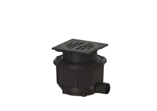 Φρεάτιο με σχάρα απορροής, Yard Drain System 400, ύψους 380-510 mm, με πλάγια απορροή Φ110, με κάλυμμα B125