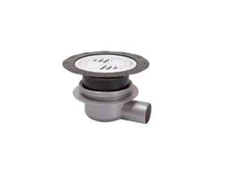 Σιφώνι Classic System 100, με τηλεσκοπική επέκταση με φλάντζα στεγάνωσης και πλαστική σχάρα απορροής σχισμών Φ120 mm, με πλάγια έξοδο, Φ50